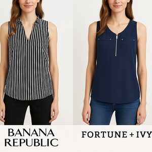 Bundle Listing: Banana Republic & Fortune + Ivy Sleeveless Tops | Size Small